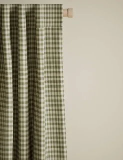 Pure Cotton Gingham Semi-Sheer Multiway Curtains