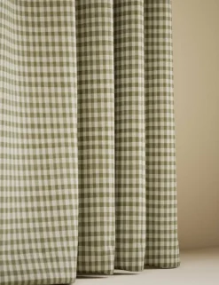 Pure Cotton Gingham Semi-Sheer Multiway Curtains