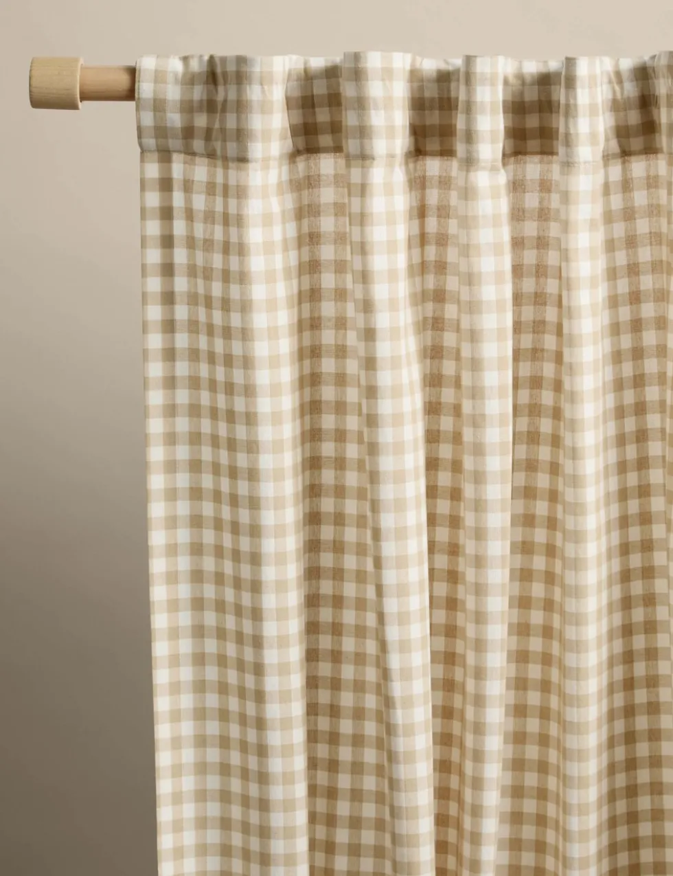 Pure Cotton Gingham Semi-Sheer Multiway Curtains