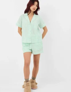 Pure Cotton Gingham Shortie Set