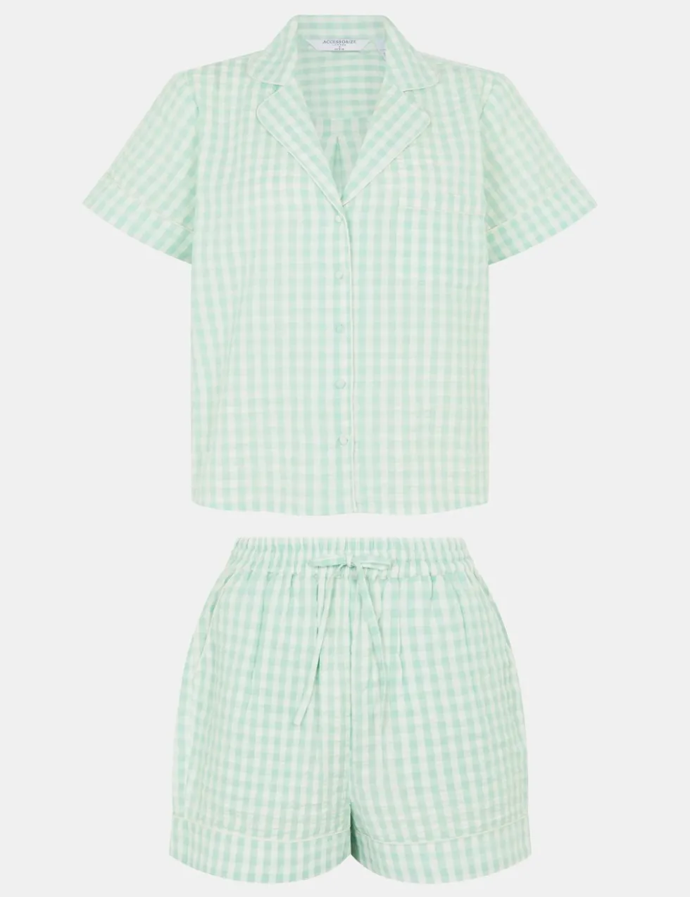 Pure Cotton Gingham Shortie Set