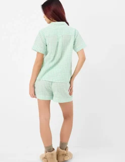 Pure Cotton Gingham Shortie Set