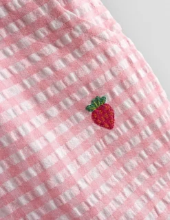 Pure Cotton Gingham Strawberry Shorts (6 Mths-7 Yrs)