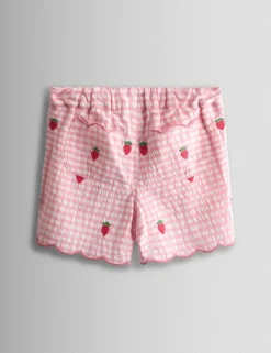 Pure Cotton Gingham Strawberry Shorts (6 Mths-7 Yrs)