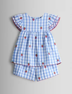 Pure Cotton Gingham Top & Shorts Outfit (0-9 Yrs)
