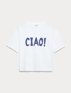 Pure Cotton Graphic Boxy T-Shirt