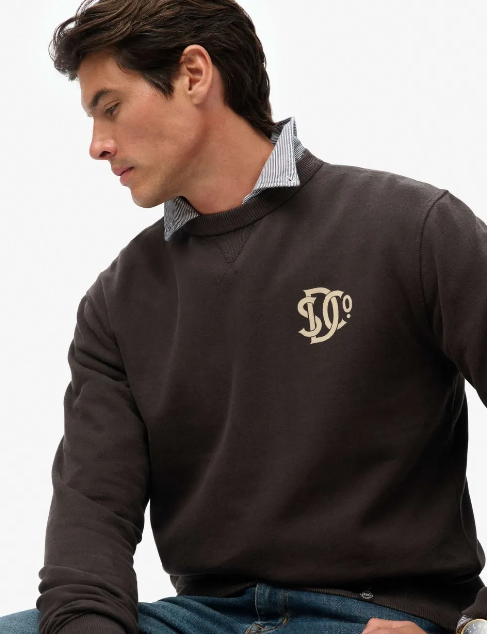 Pure Cotton Graphic Crew Neck Sweatshirt