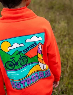 Pure Cotton Graphic Half Zip Sweatshirt (1-10 Yrs)