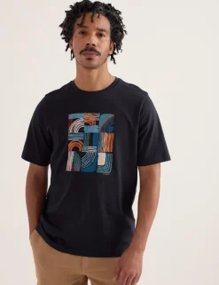 Pure Cotton Graphic Print Crew Neck T-Shirt