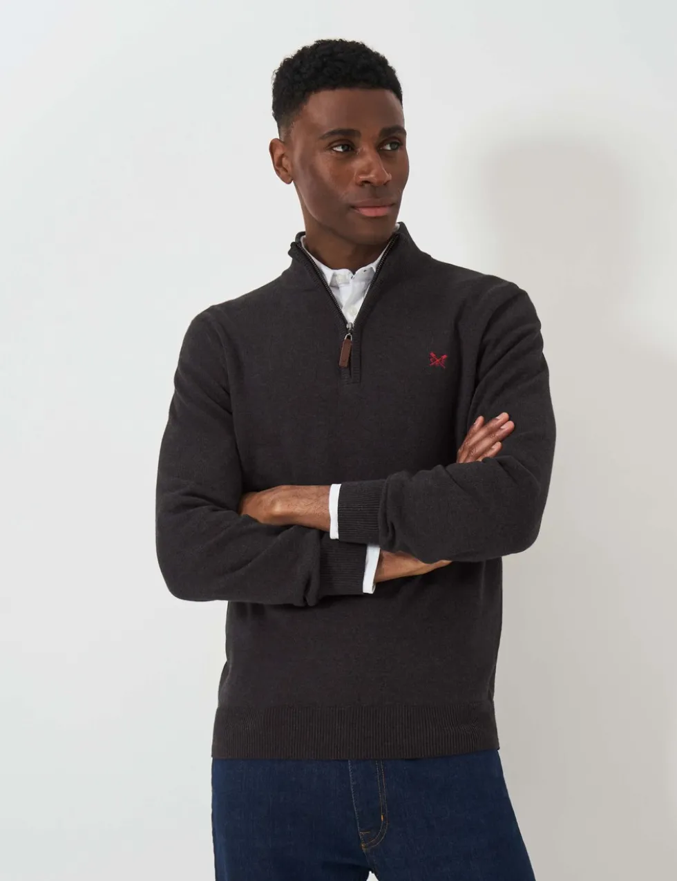 Pure Cotton Half Zip Jumper
