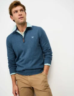 Pure Cotton Half Zip Jumper