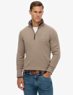 Pure Cotton Half Zip Jumper