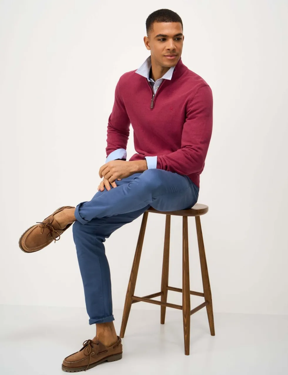 Pure Cotton Half Zip Jumper