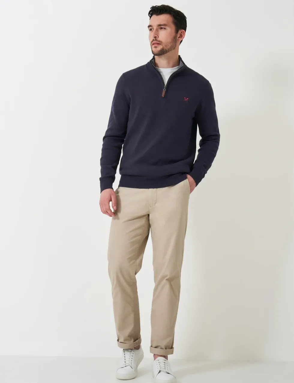 Pure Cotton Half Zip Jumper
