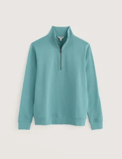 Pure Cotton Half Zip Long Sleeve Sweatshirt