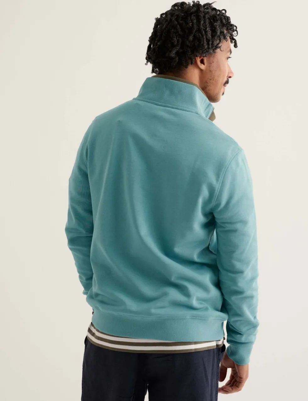 Pure Cotton Half Zip Long Sleeve Sweatshirt