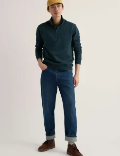 Pure Cotton Half Zip Long Sleeve Sweatshirt