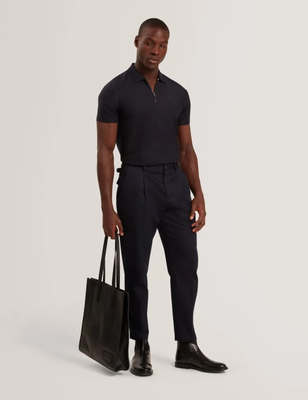 Pure Cotton Half Zip Polo Shirt