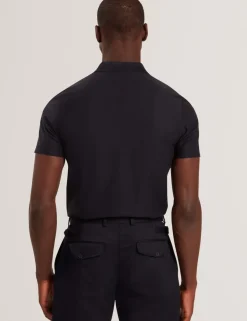 Pure Cotton Half Zip Polo Shirt