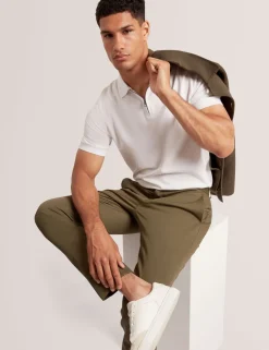 Pure Cotton Half Zip Polo Shirt