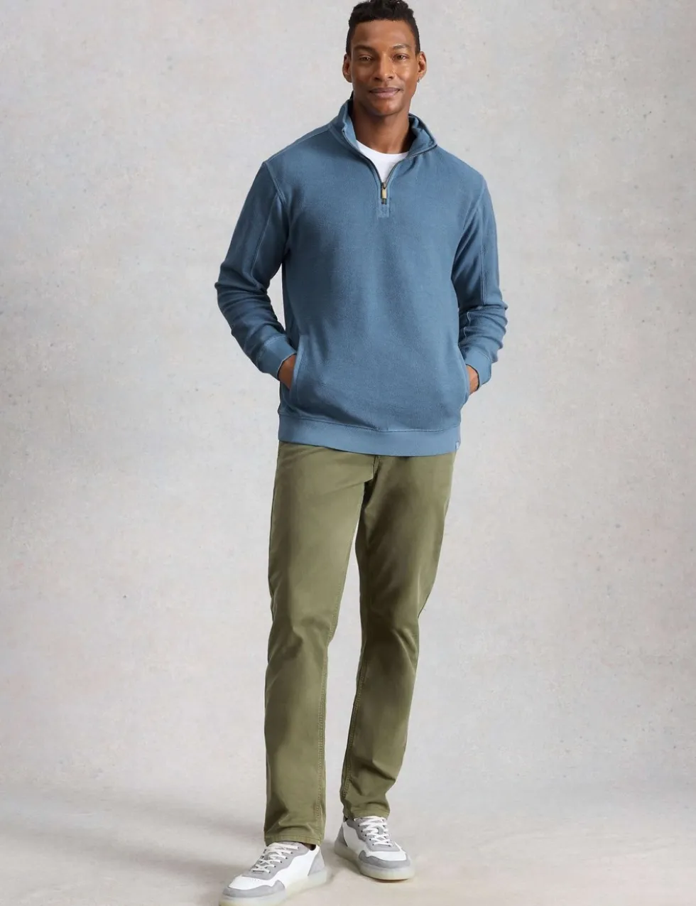 Pure Cotton Half Zip Sweatshirt