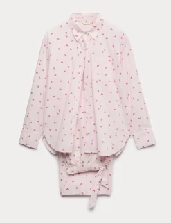 Pure Cotton Heart Print Pyjama Set