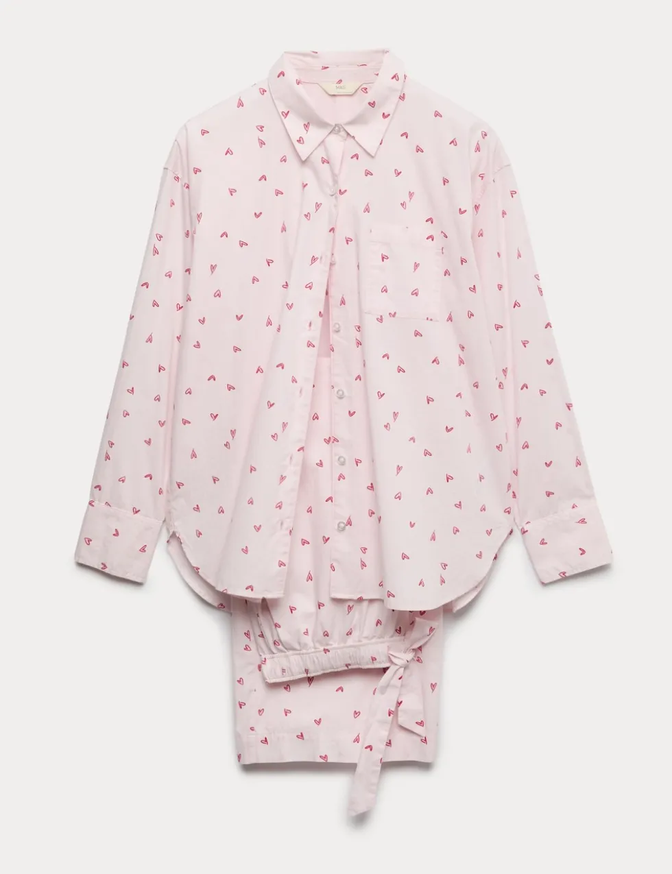 Pure Cotton Heart Print Pyjama Set