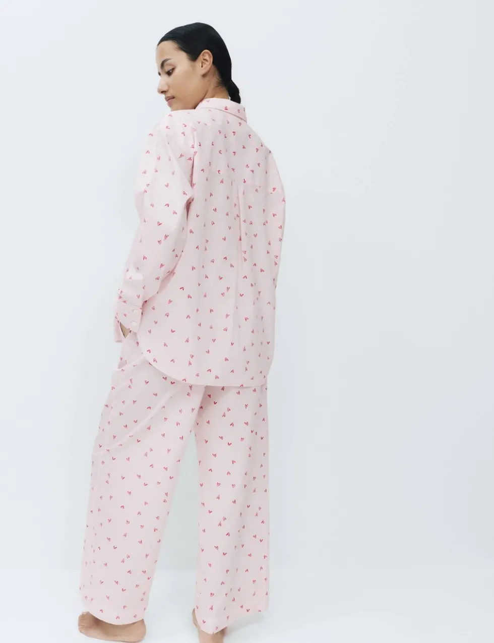 Pure Cotton Heart Print Pyjama Set