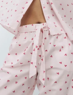 Pure Cotton Heart Print Pyjama Set