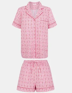Pure Cotton Heart Print Shortie Set