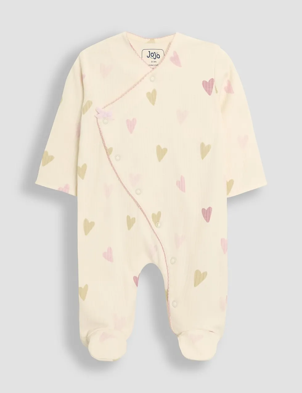 Pure Cotton Heart Sleepsuit (0-12 Mths)