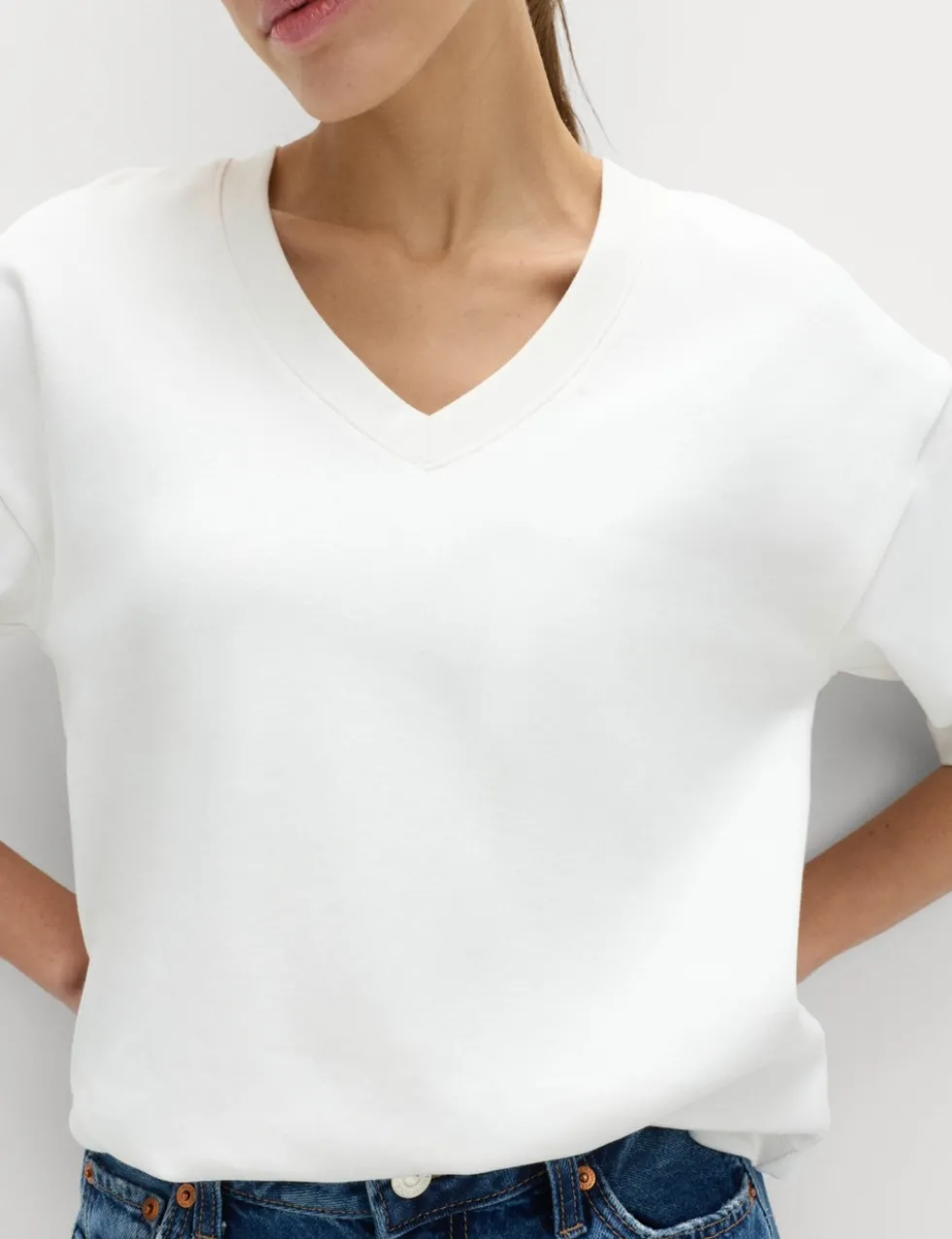Pure Cotton Heavyweight V-Neck T-Shirt