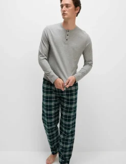 Pure Cotton Henley Check Pyjama Set