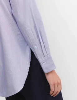 Pure Cotton High Neck Ruffle Blouse