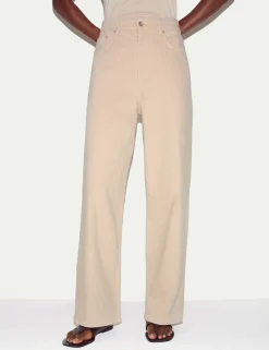 Pure Cotton High Waisted Straight Leg Jeans