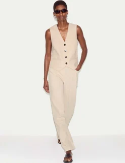 Pure Cotton High Waisted Straight Leg Jeans