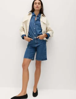 Pure Cotton High Waisted Bermuda Short