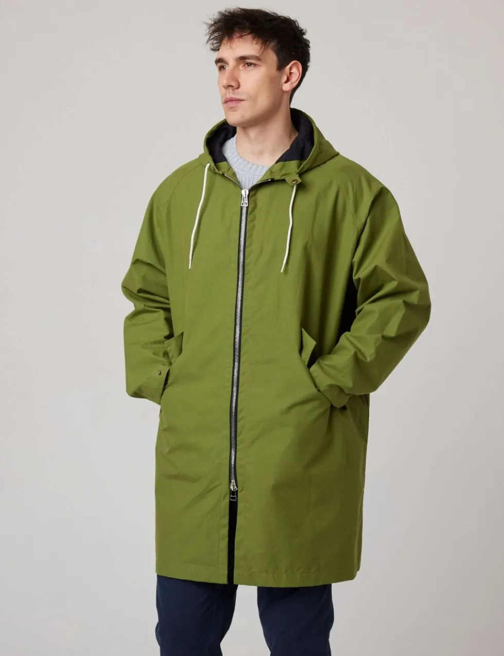 Pure Cotton Hooded Raincoat