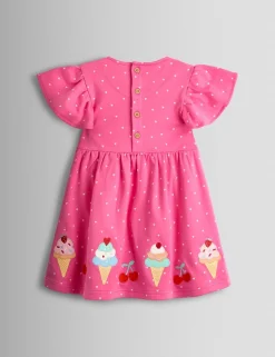 Pure Cotton Ice Cream Applique Dress (6 Mths-7 Yrs)