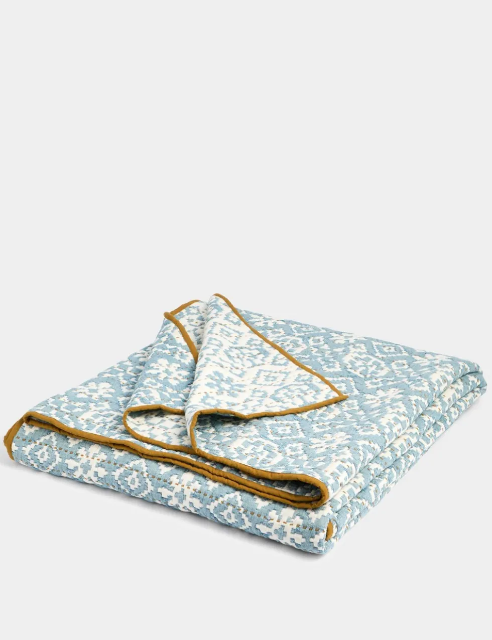 Pure Cotton Ikat Geometric Bedspread