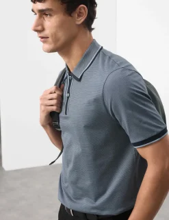 Pure Cotton Jacquard Polo Shirt
