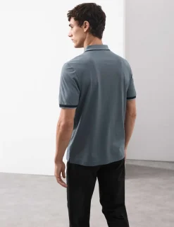 Pure Cotton Jacquard Polo Shirt