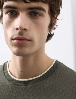 Pure Cotton Jacquard T-Shirt