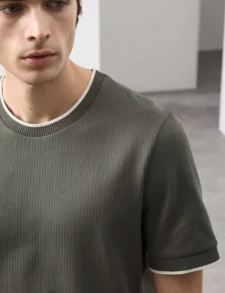 Pure Cotton Jacquard T-Shirt