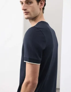 Pure Cotton Jacquard T-Shirt