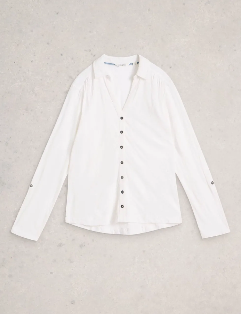 Pure Cotton Jersey Broderie Shirt