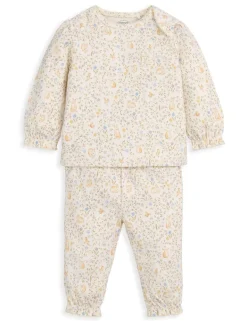 Pure Cotton Jersey Bunny Floral Print Pyjamas (3 Mths-3 Yrs)