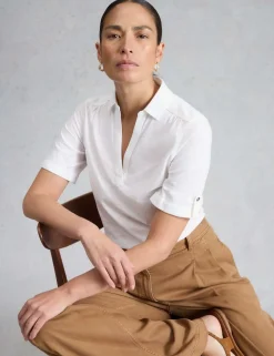 Pure Cotton Jersey Collared Shirt