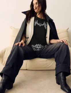 Pure Cotton Jersey Embroidered T-Shirt