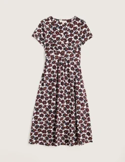 Pure Cotton Jersey Floral Midi Dress